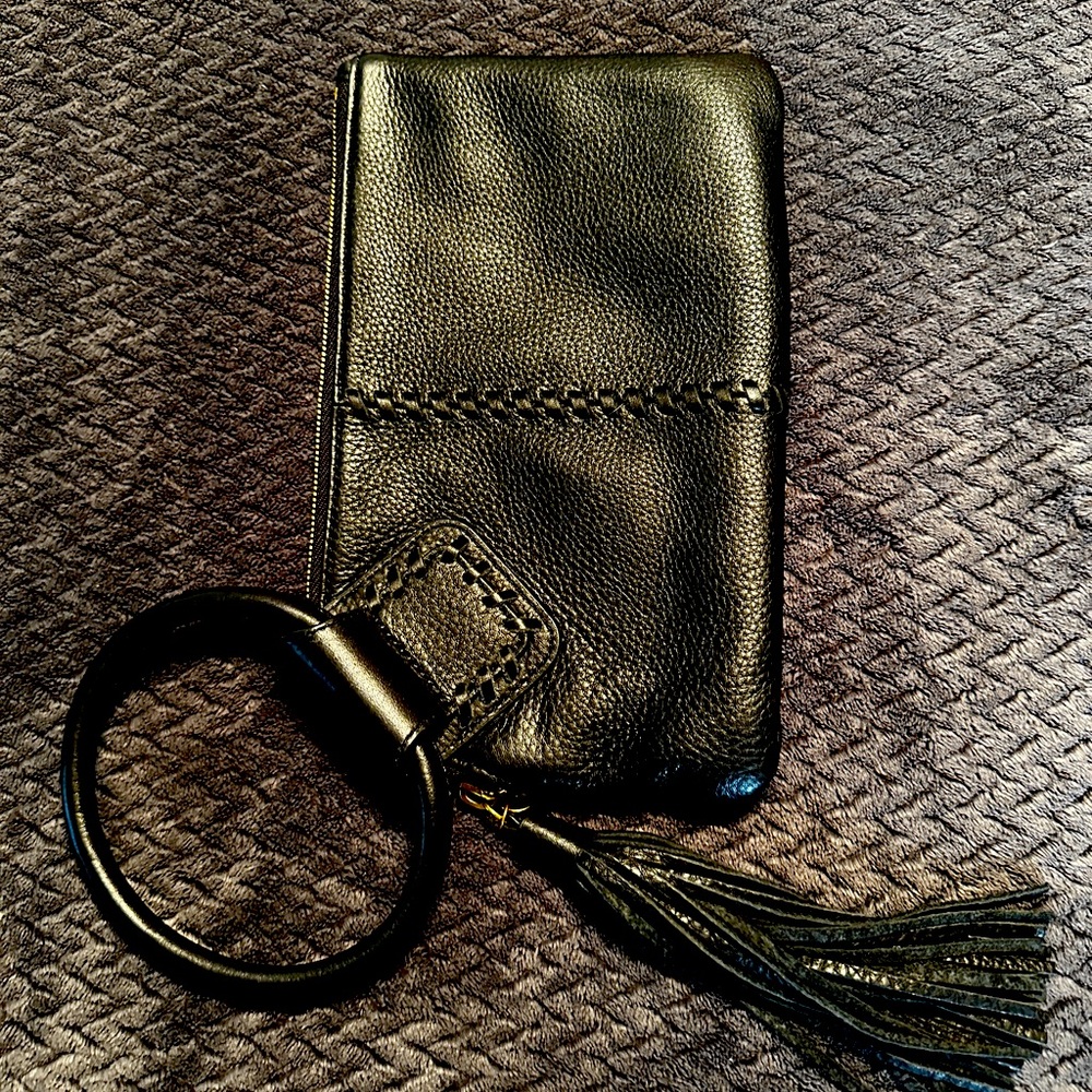 Hobo Leather Wristlet/Clutch With Tassle